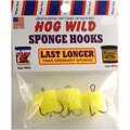 Magic Catfish Bait Treble Hog Wild Sponge Hooks - Size 4, 3PK MAGIC-SH4